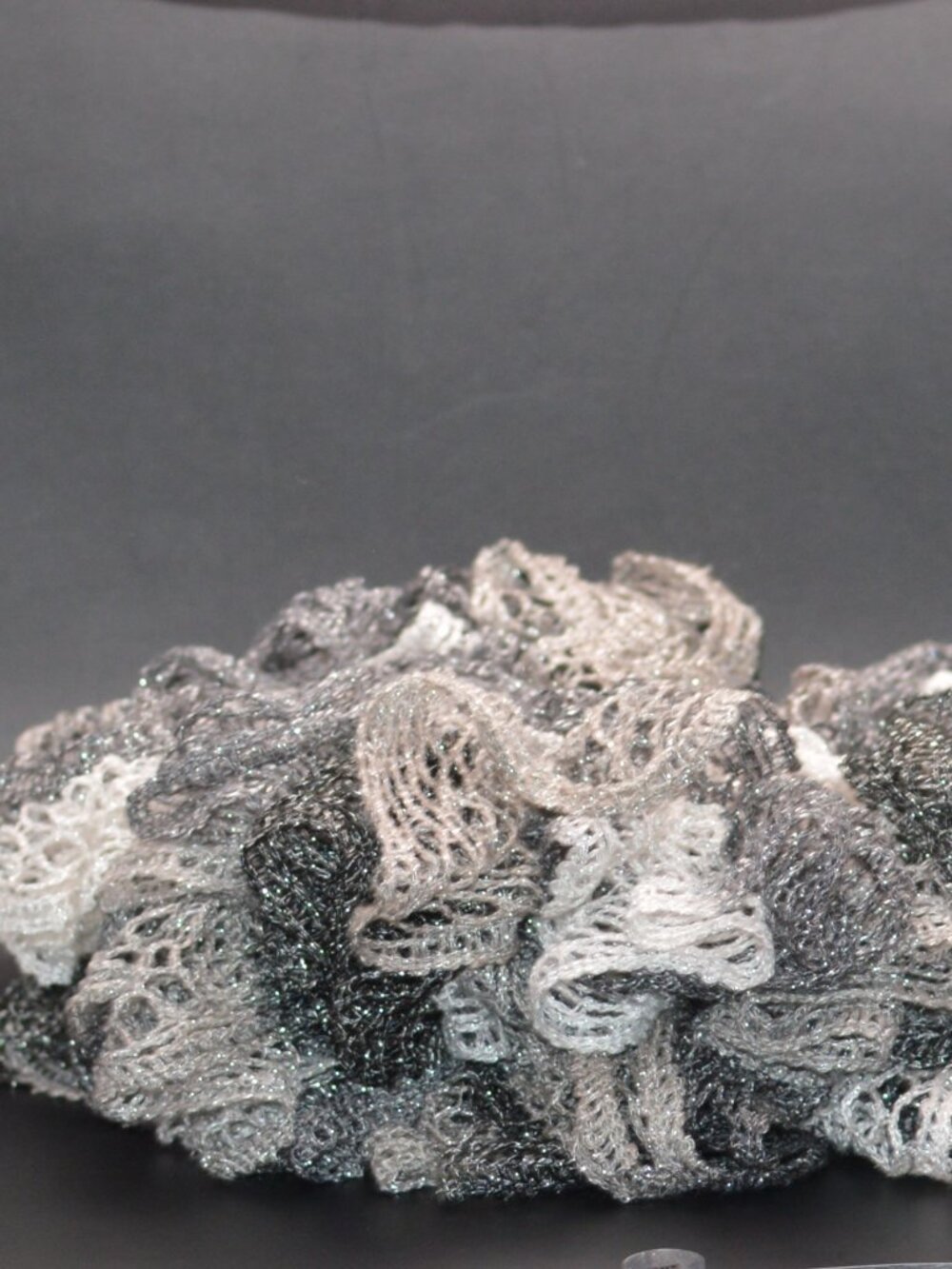 Homemade Black and Grey Ruffle Scarf